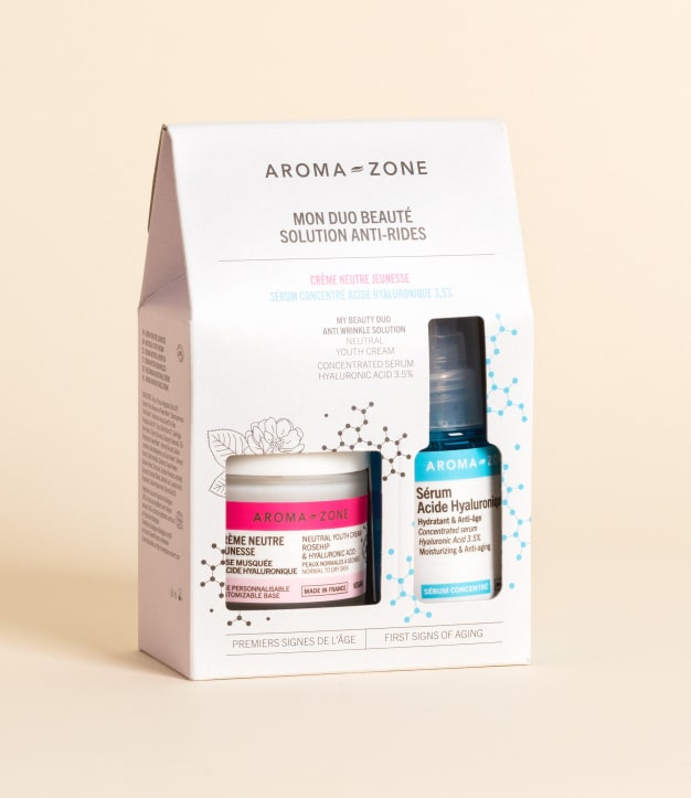 DUO Sérum & Crème Anti-âge Au Collagène Vegan AROMA-ZONE - Soin Visage Et Cou - 30ml + 50ml